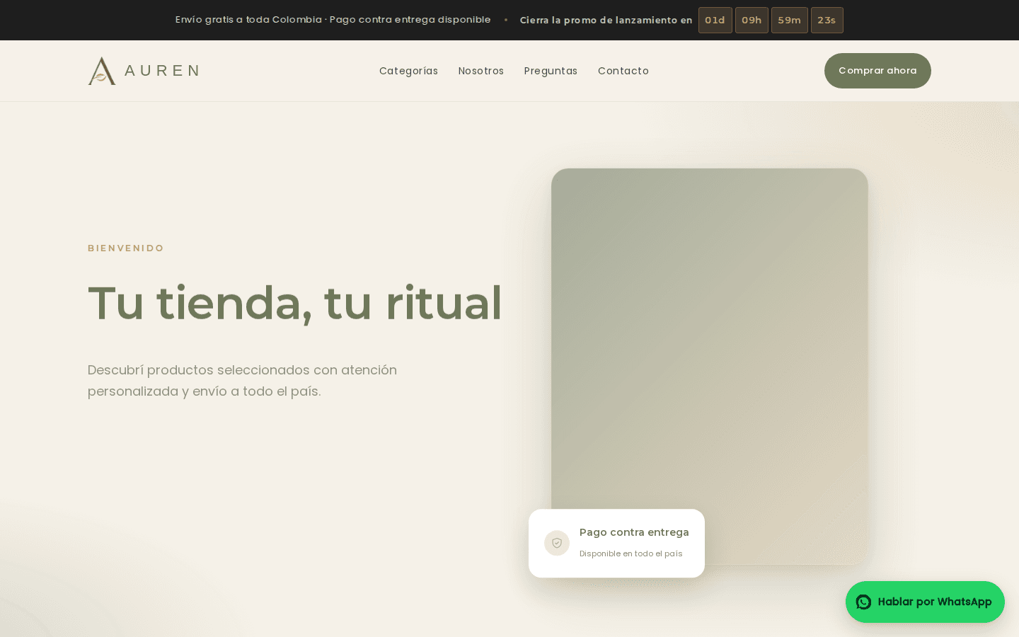 Tienda AUREN construida con aresone